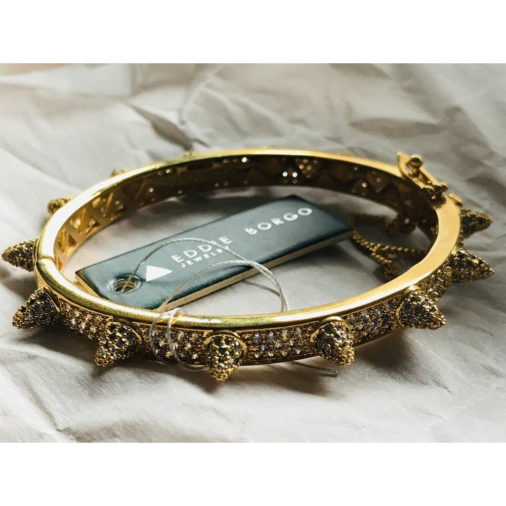 Eddie Borgo Gold Pave Cone Hinge Bangle Bracelet